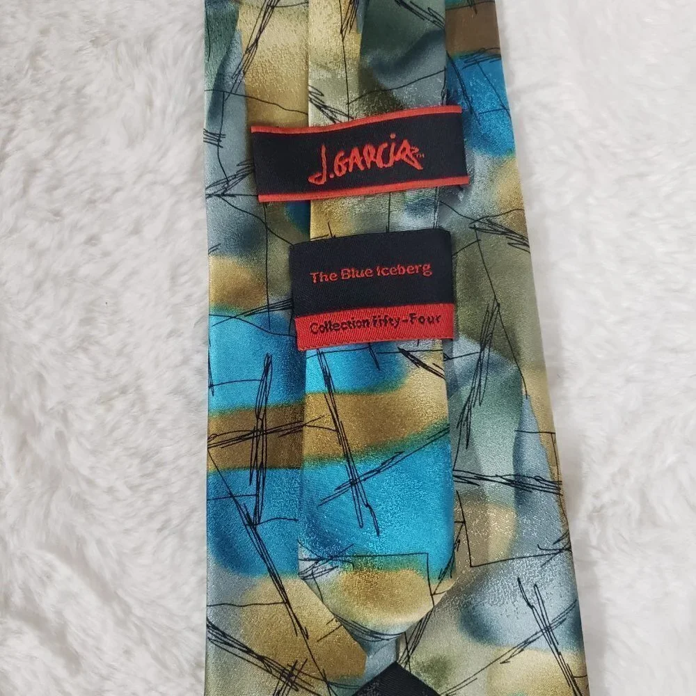 J. Garcia Collection Fifty-Four Blue Iceberg 100% Silk Tie